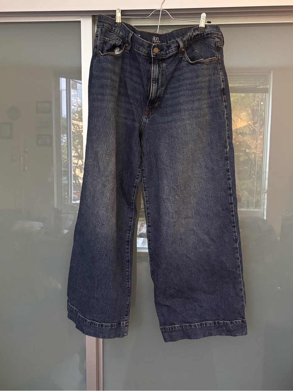 Men's Dark Blue Wide-Leg Jeans